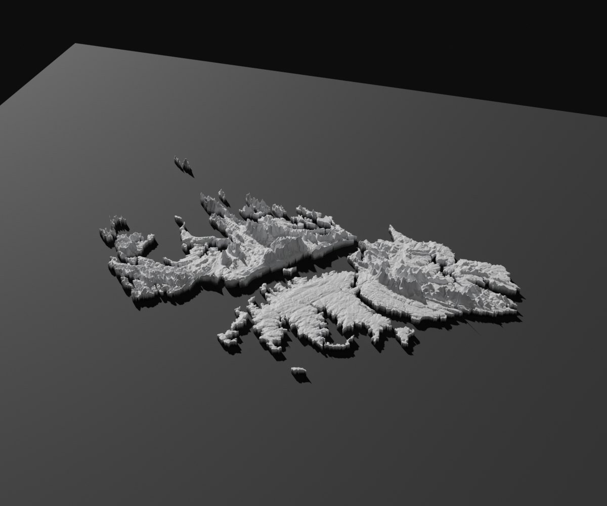 Islas Malvinas en relieve 3D · 21 cm, foto 3. Relieves. Zen vibe