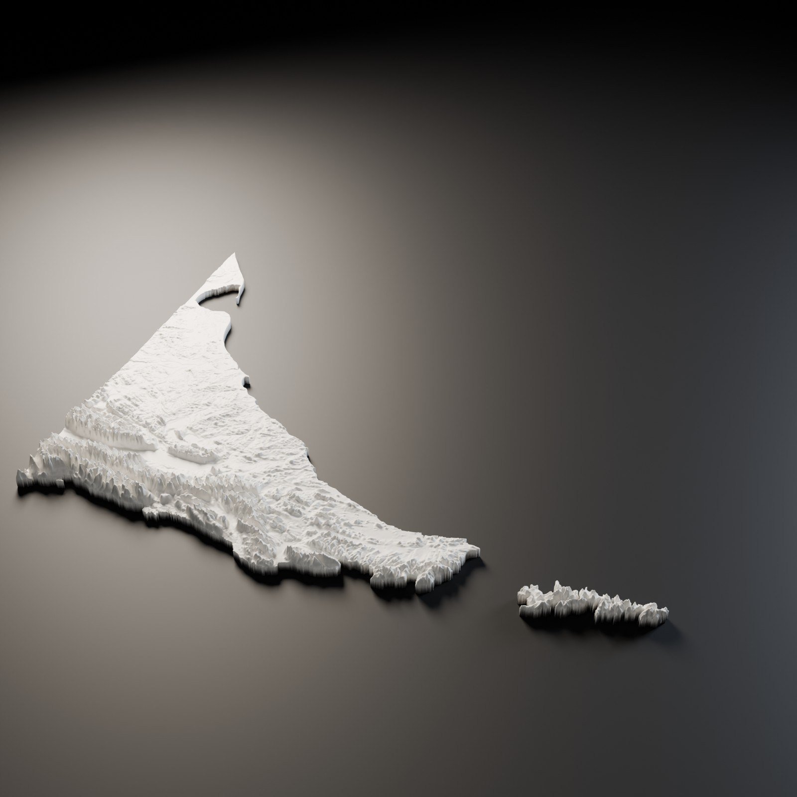 Tierra del Fuego en relieve 3D · 22 cm. Relieves. Zen vibe