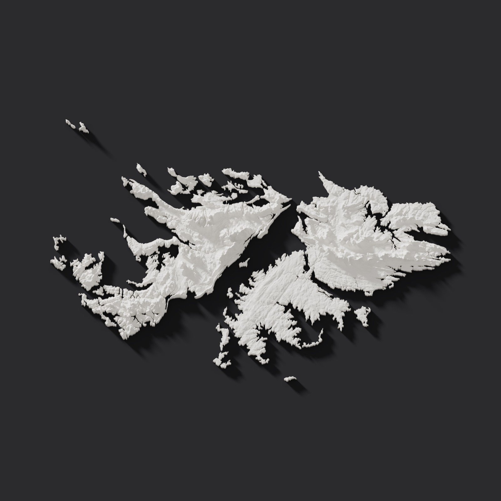 Islas Malvinas en relieve 3D · 21 cm. Relieves. Zen vibe