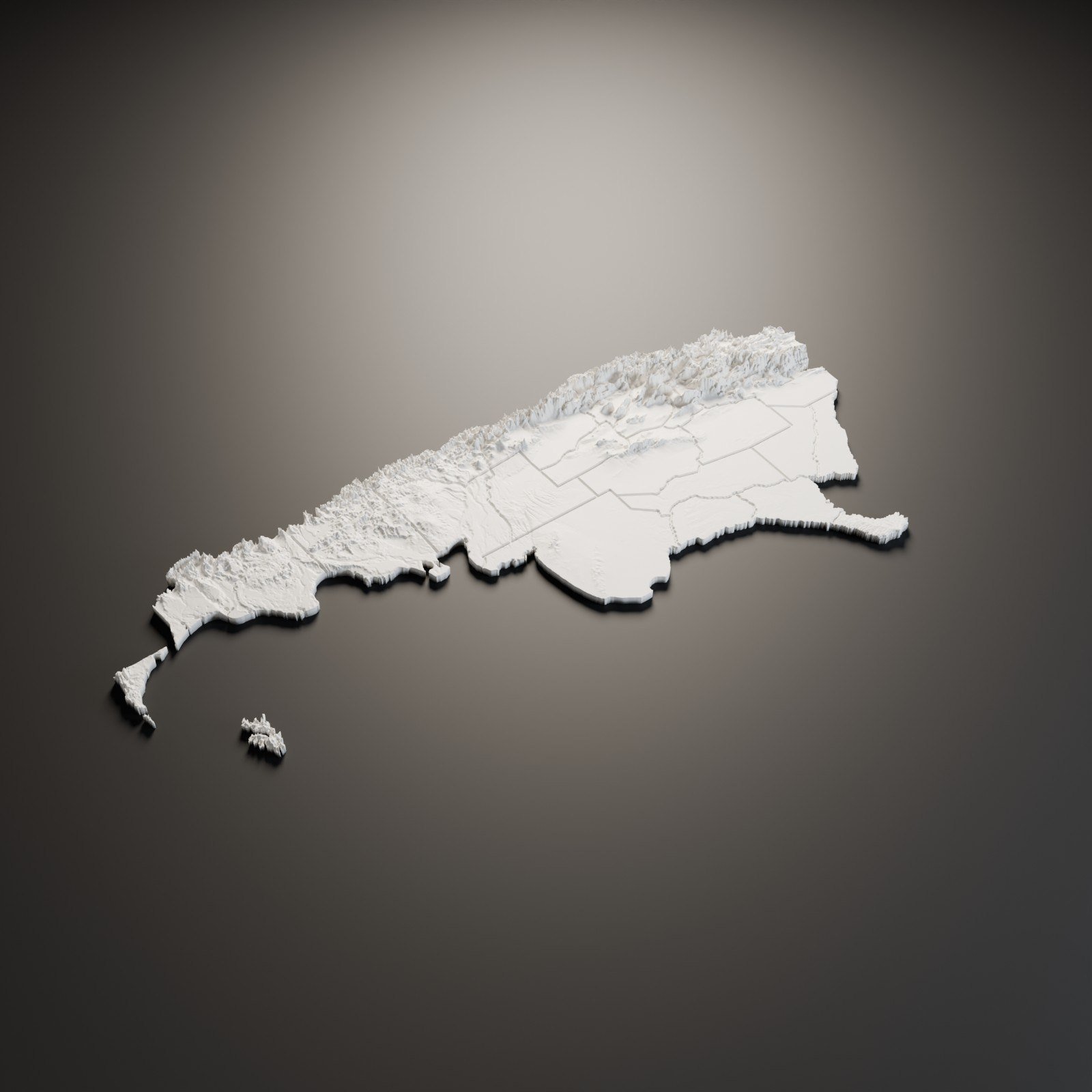 Mapa de Argentina en relieve en una pieza para el aula