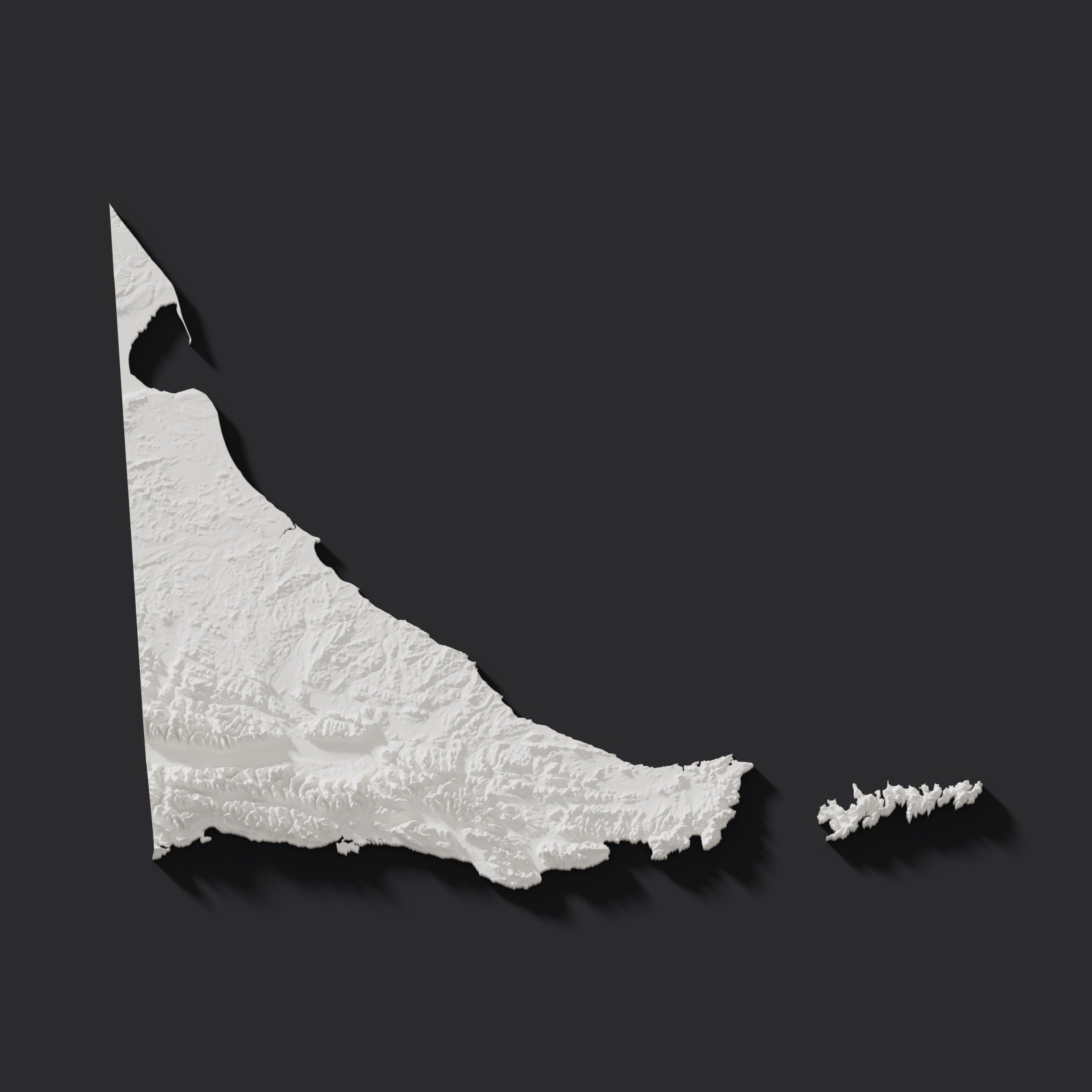 Tierra del Fuego en relieve 3D · 22 cm. Relieves. Zen vibe