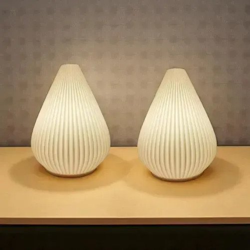 Combo X2 Velador Cono 3D | Diseño Geométrico Minimalista