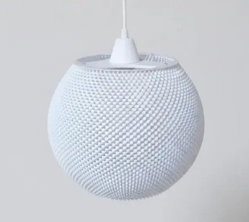 Lámpara Globo Efecto Tela 33cm | Colgante 3D Premium