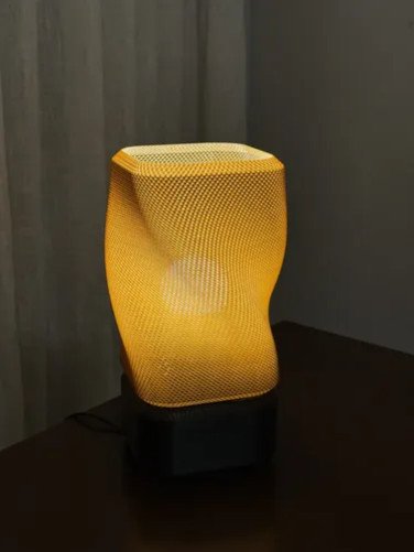 Velador Tipo Tejido Impreso 3D | Lámpara Mesa Cálida