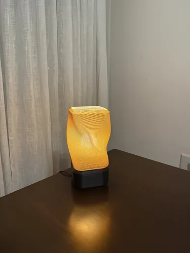 Velador Tipo Tejido Impreso 3D | Lámpara Mesa Cálida