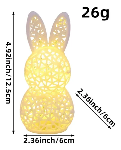 Lámpara Conejo Hueco 3D | Decorativa Infantil Impresa