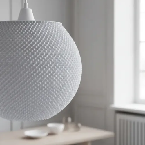 Lámpara Globo Efecto Tela 33cm | Colgante 3D Premium